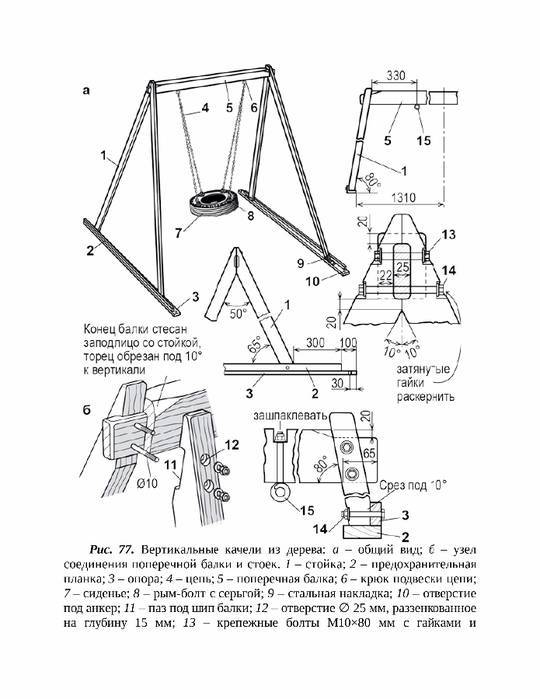 Как сделать детские качели на даче своими руками из дерева чертежи