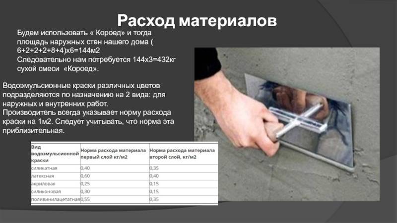 Расход декоративной штукатурки короед на 1 м2