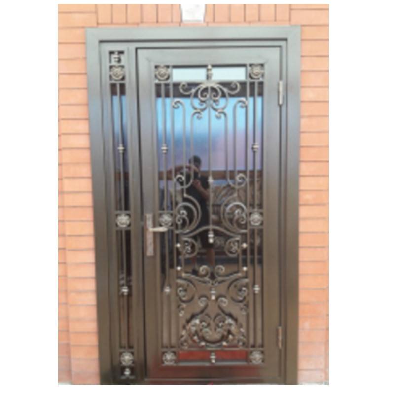 Входная дверь со стеклом стальд