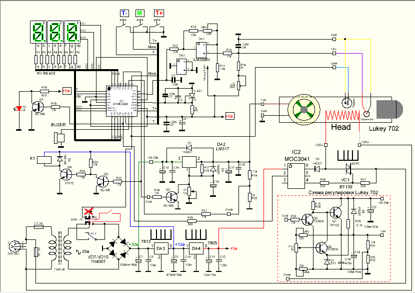 Lukey 702 схема принципиальная электрическая схема Фен lukey 852d AnikStroy.ru