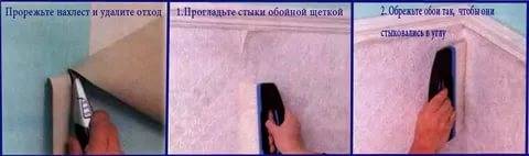 Как клеить обои в углах: инструкция, поклейка внешнего, внутреннего угла, стыковка