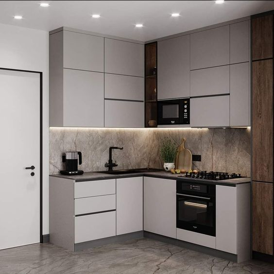 Кухня до потолка: дизайн современной кухни с высокими шкафами и антресолями