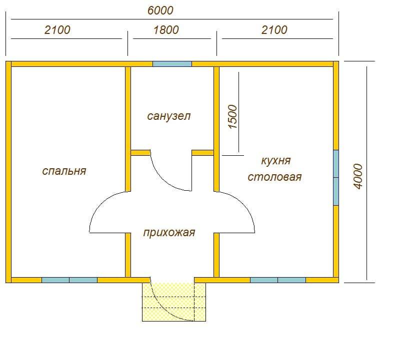 Каркасный дом 6 на 4 м: проект конструкции размером 6х4 своими руками - пошаговая инструкция, чертеж «каркасника» с габаритами 4х6, устройство каркаса