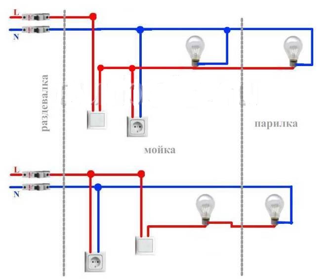 Разводка освещения в квартире схема подключения