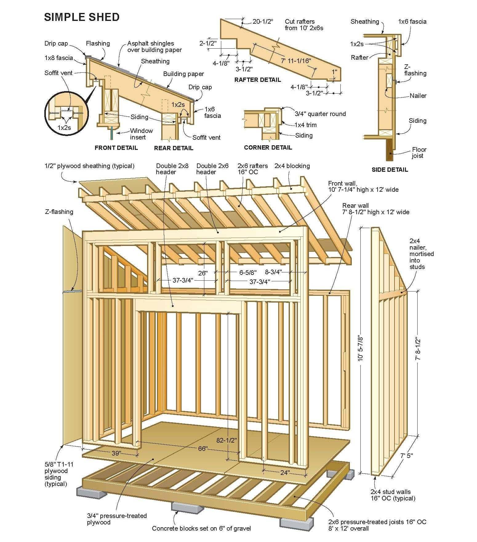 Как построить каркасный сарай с односкатной крышей — karkasnydom