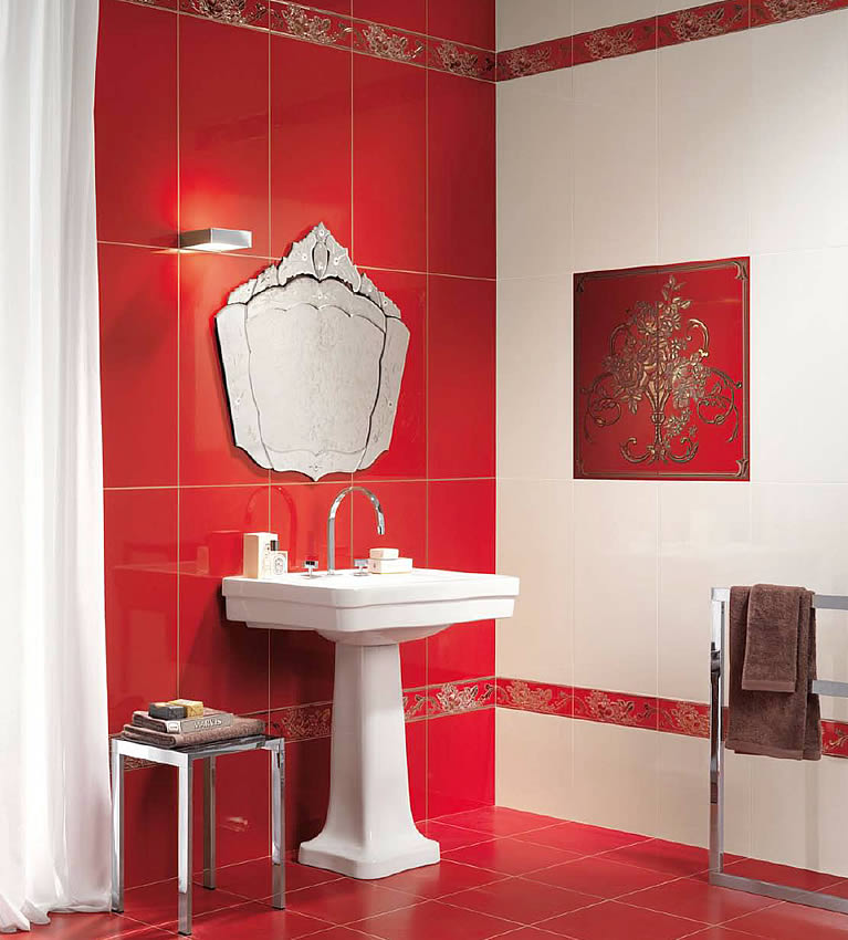 Керамическая купить в новосибирске. Красный кафель в ванной. Плитка керамическая красная. Красная плитка для ванной. Плитка для ванной красная с белым.