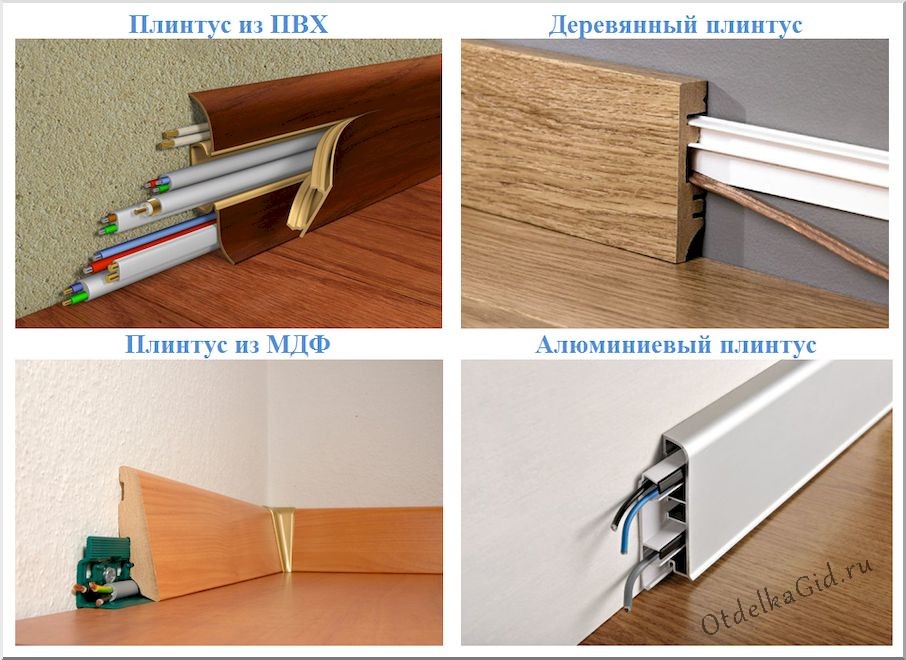 Установка напольных и потолочных плинтусов с каналами для укладки кабеля