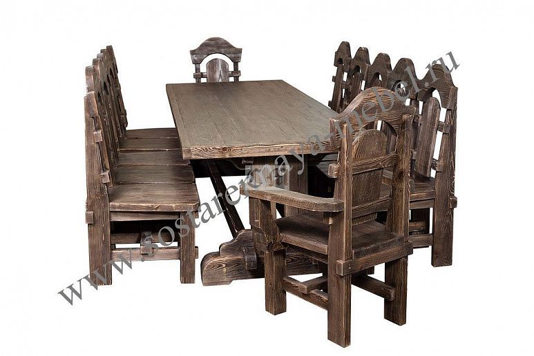 Комплект мебели в деревенском стиле – фото