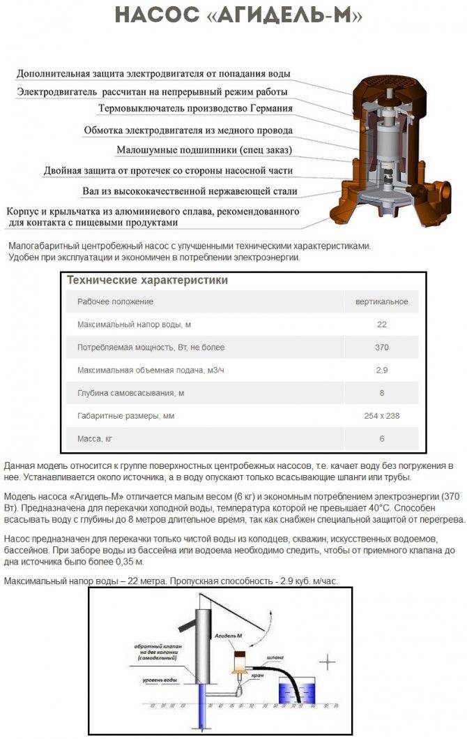 Насос "агидель": технические характеристики, устройство, подключение и ремонт