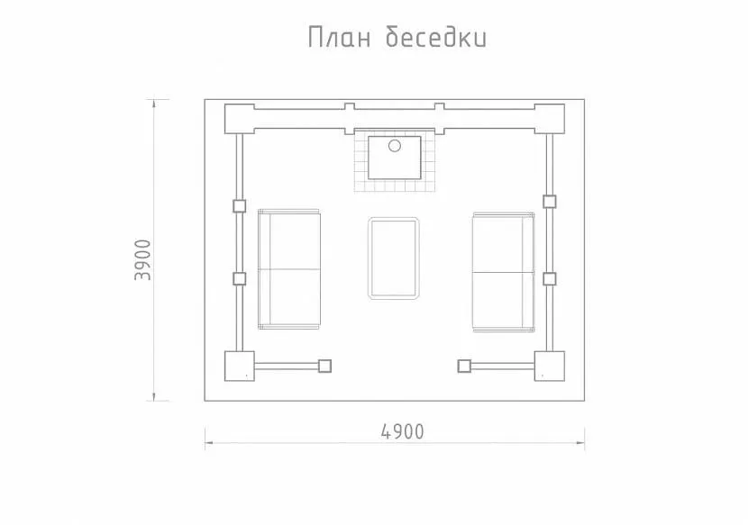 Проект беседки с летней кухней чертежи с размерами