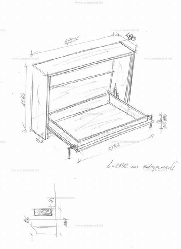 Подъемная кровать к стене своими руками чертежи и размеры