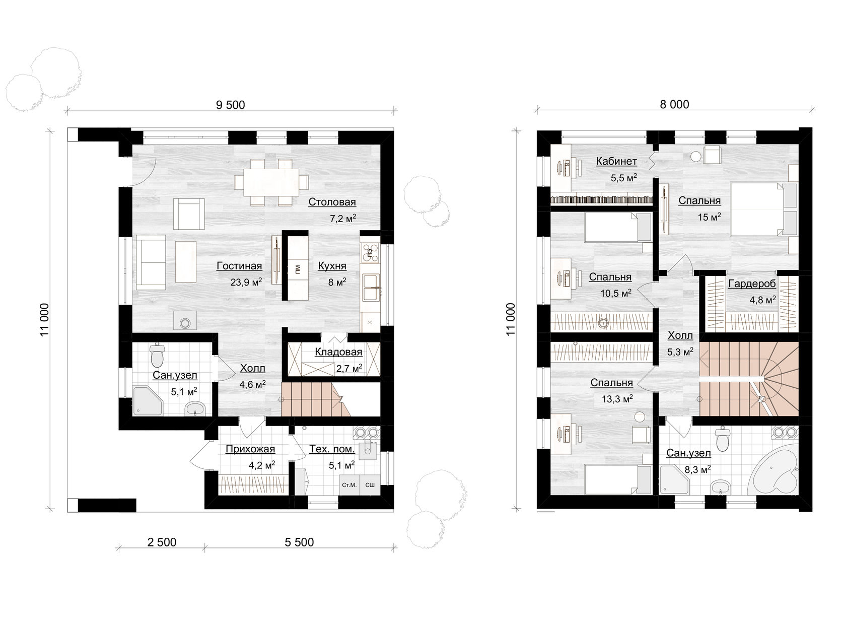 Проекты каркасных одноэтажных домов размером 6х8