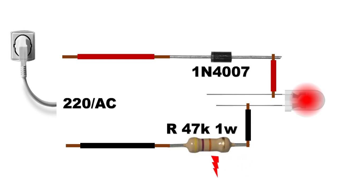 Схема подключения светодиода к сети 220 вольт