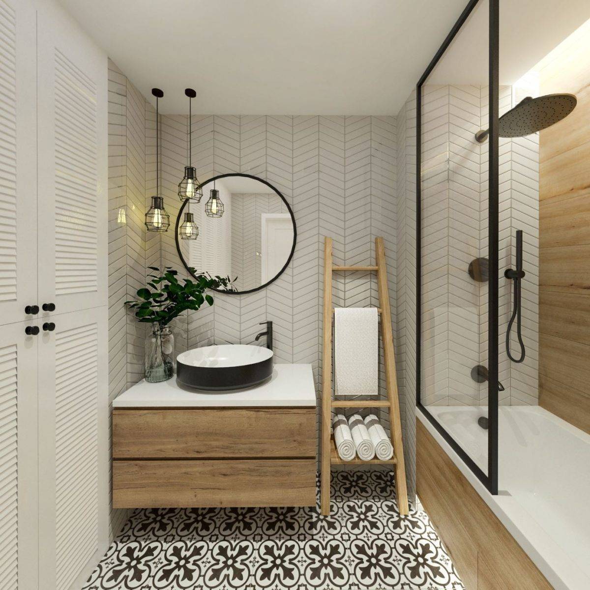 плитка для ванной комнаты в скандинавском стиле