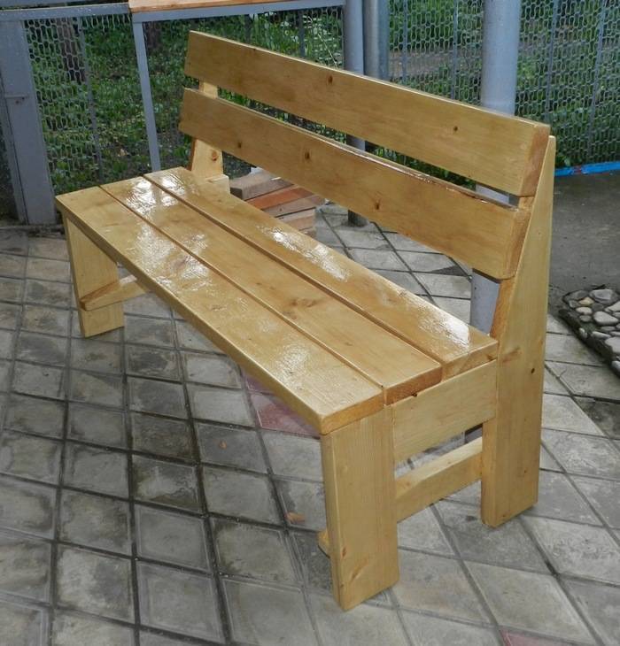 Садовая скамейка из дерева со спинкой - как сделать своими руками