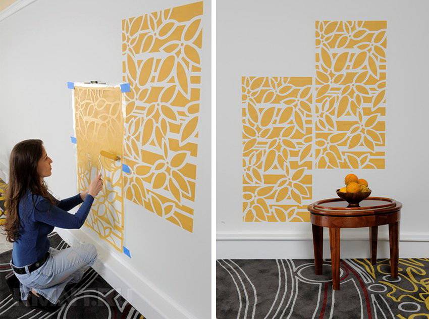 Как замаскировать обои. Оригинальная окраска стен. Интересная окраска стен. Покраска стен с рисунком. Декорирование стен краской.