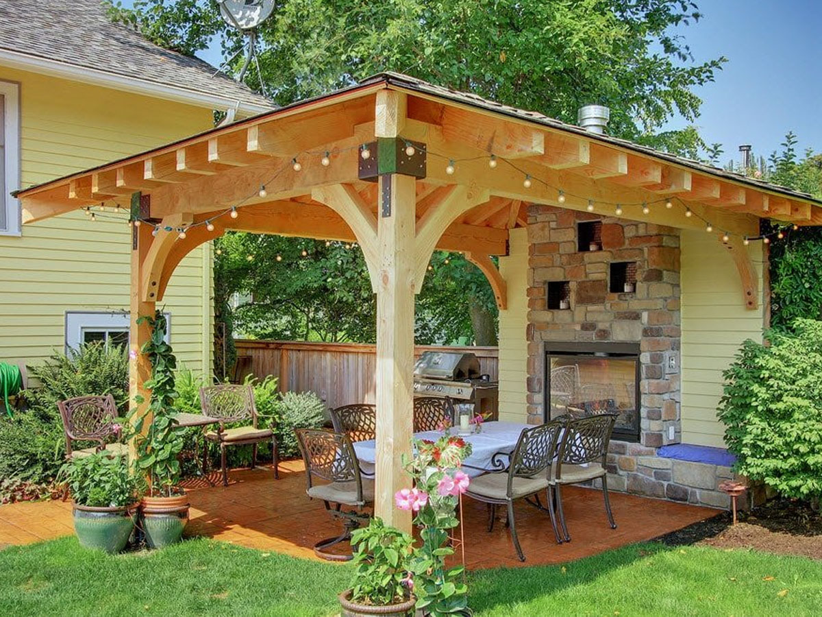 Как сделать навес во дворе частного дома