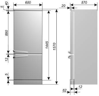 Стандартные размеры бытовых холодильников