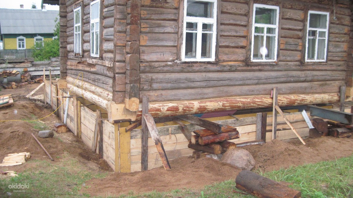 Как залить ленточный фундамент под стоящий (старый) деревянный дом своими руками