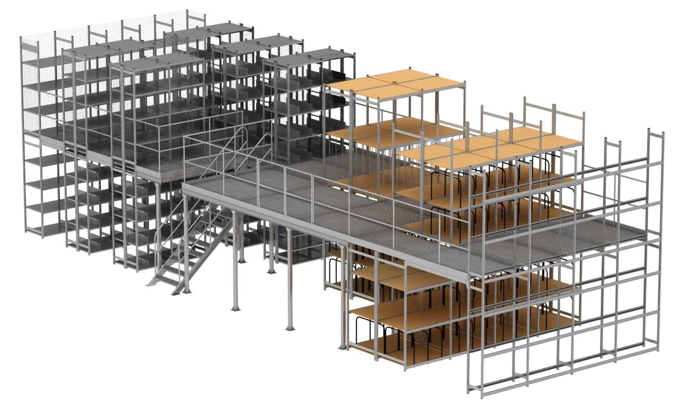 Стеллажные конструкции, самонесущие склады