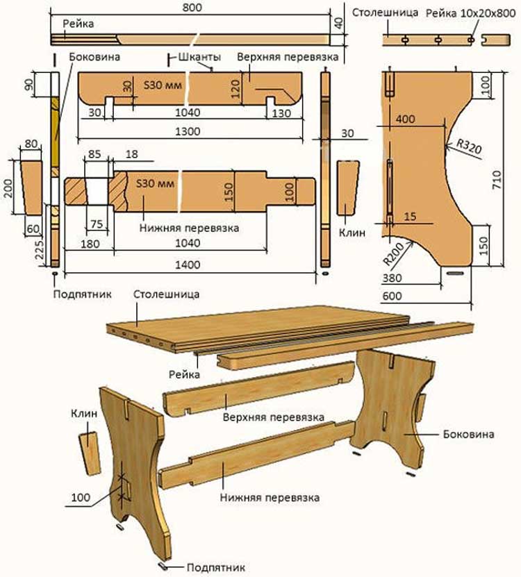 Лавка в баню из дерева чертежи