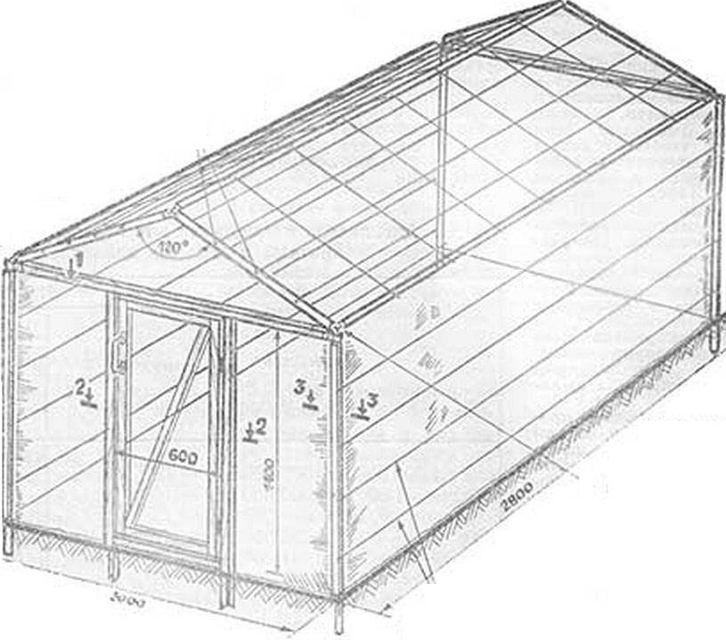 Схема теплицы из поликарбоната
