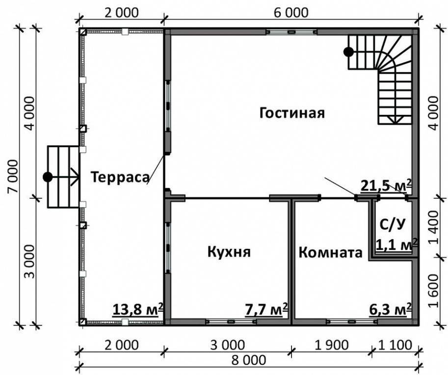 Дом 7 на 8 планировка и хитрости постройки: проект