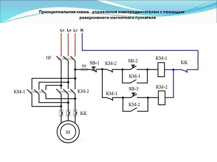 Реверсивный пускатель с механической блокировкой обозначение на схеме