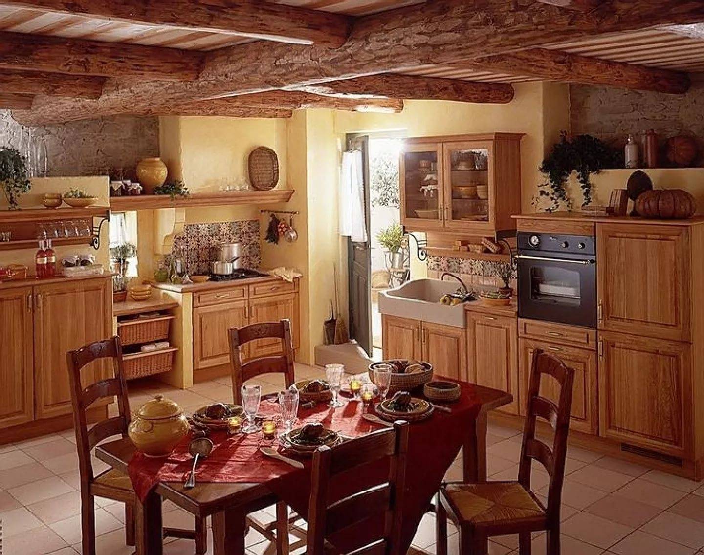 современная деревенская кухня фото