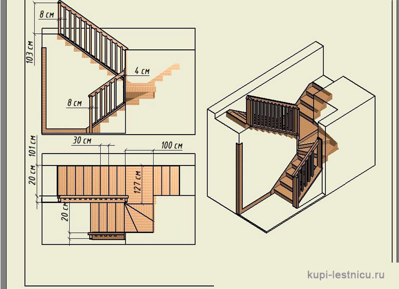 В доме есть лестница шириной 1.1 м