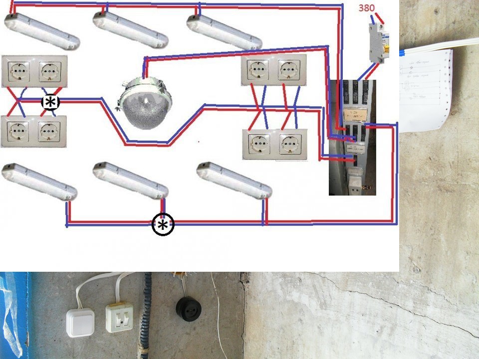 Схему размещения проводки в гараже фото 26