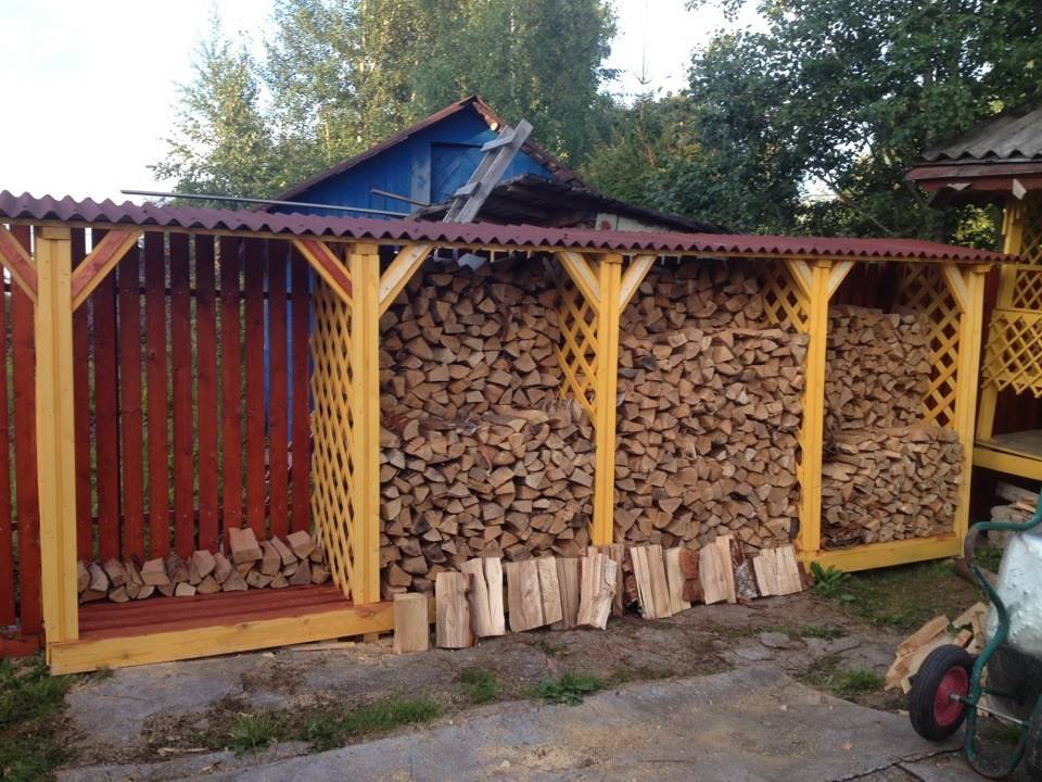 Дровяник: простые, экономичные варианты и идем (75 фото)