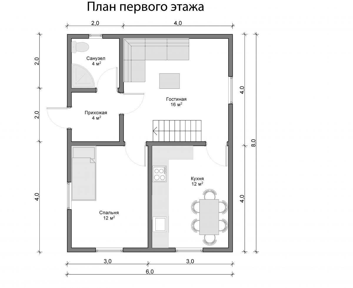 Планировка дома 6 на 8м с мансардой: современные варианты оформления .