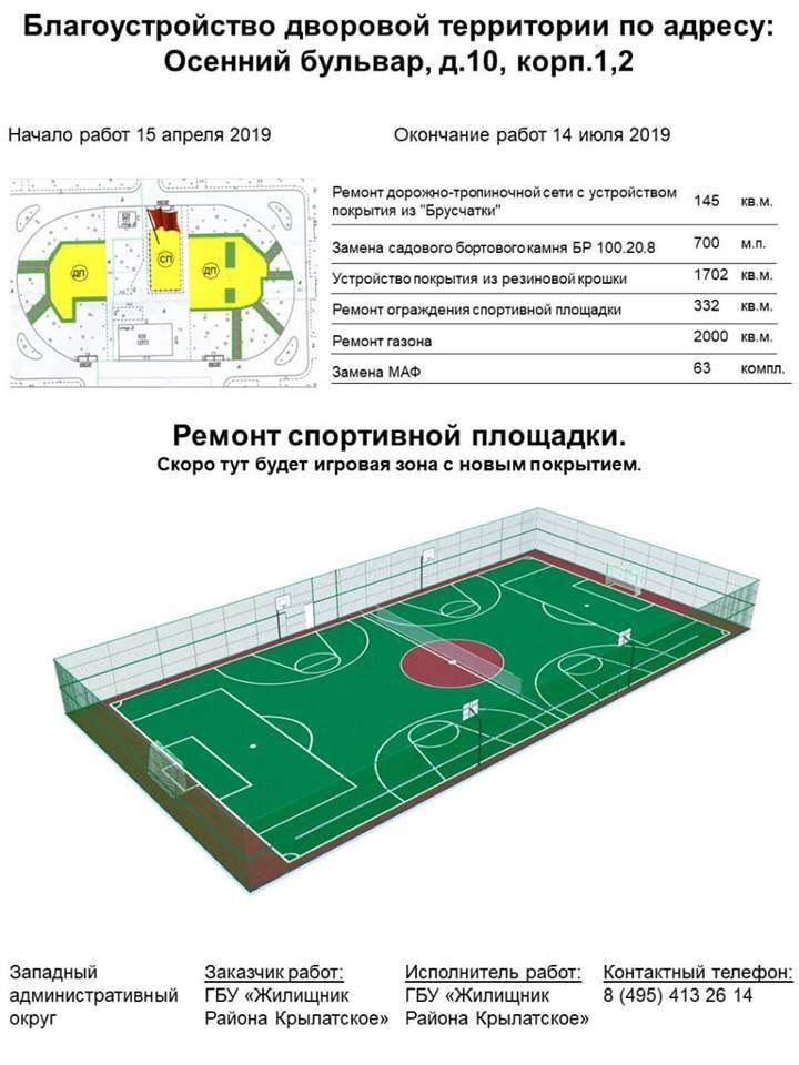 На плане изображена детская площадка расположенная в общем дворе двух многоквартирных