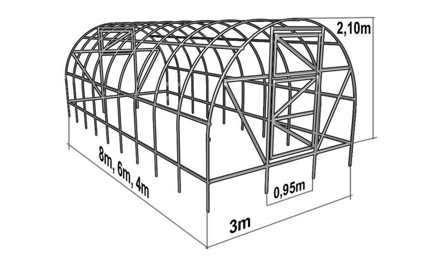 Схема теплицы из поликарбоната