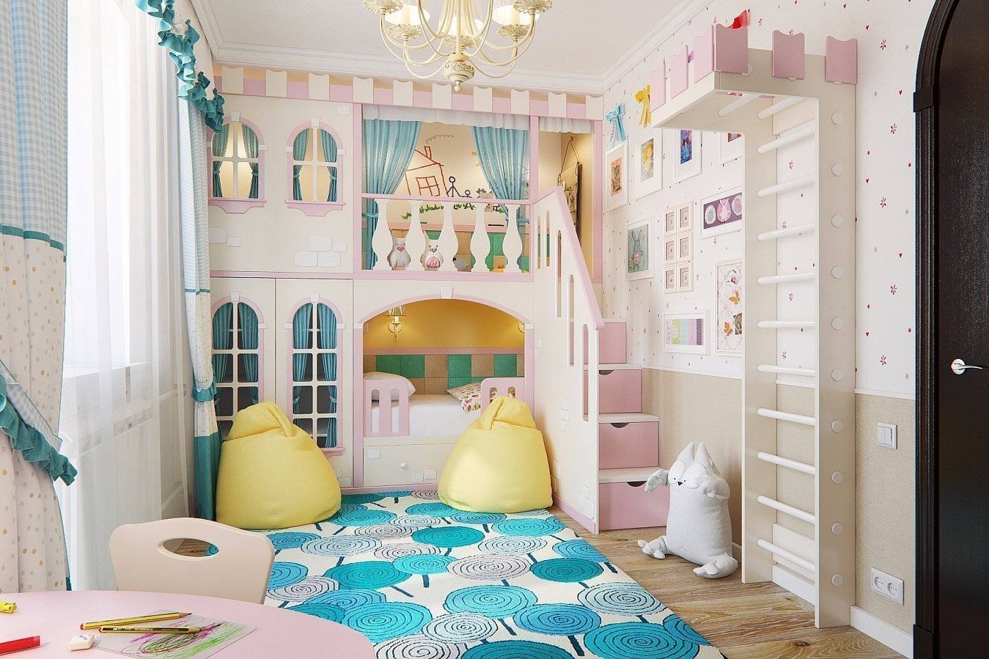 детская комната дизайн девочке 6 лет