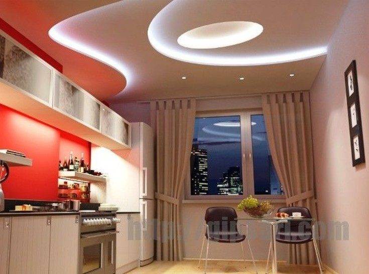 Потолки из гипсокартона на кухне - лучшие варианты и монтаж