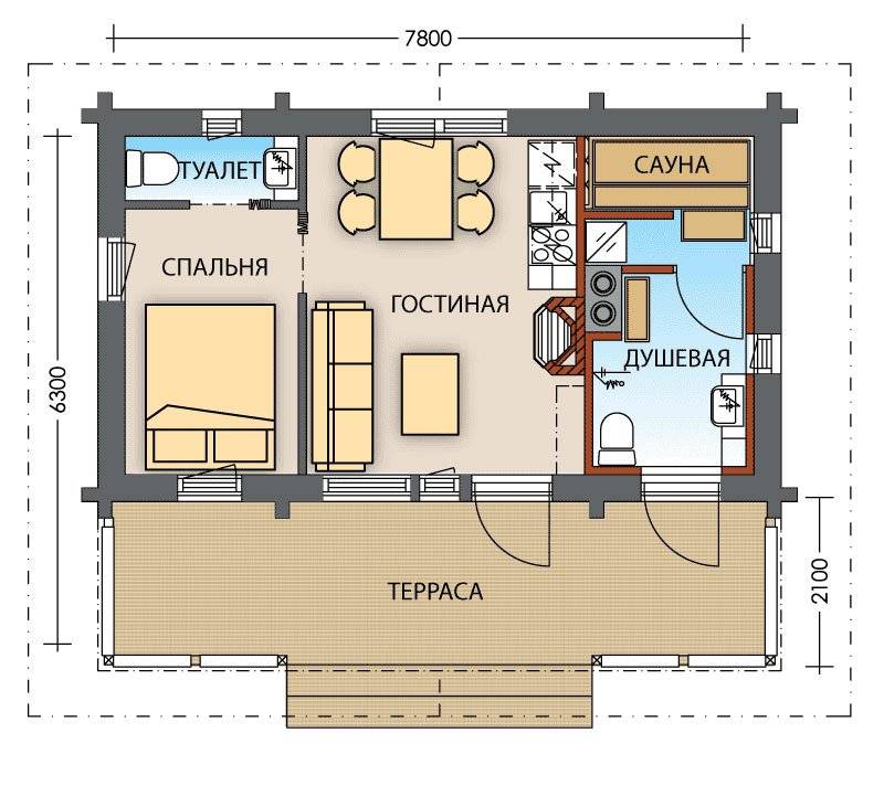 Дача с баней под одной крышей проекты