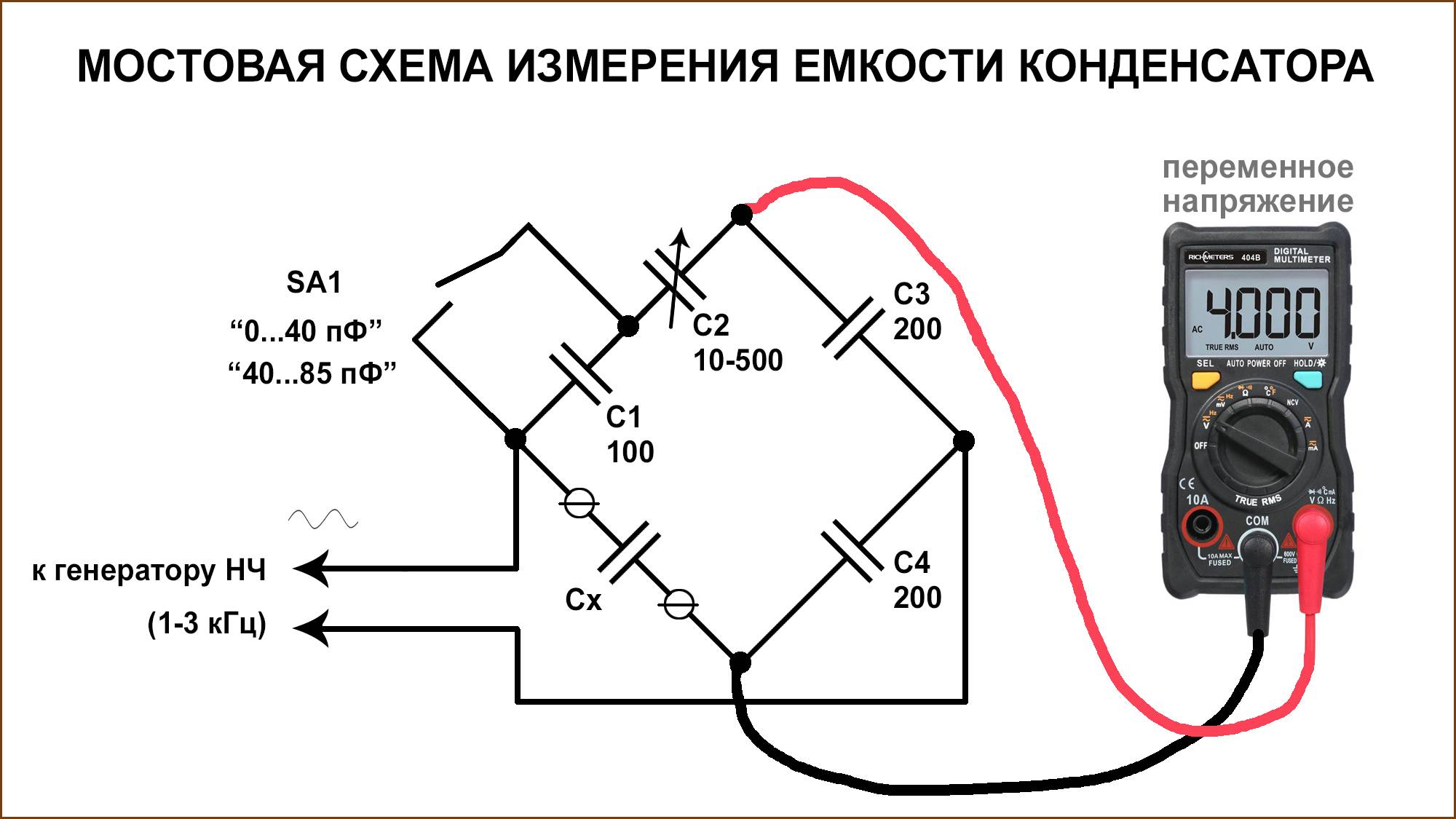 Схема измерения переменного тока