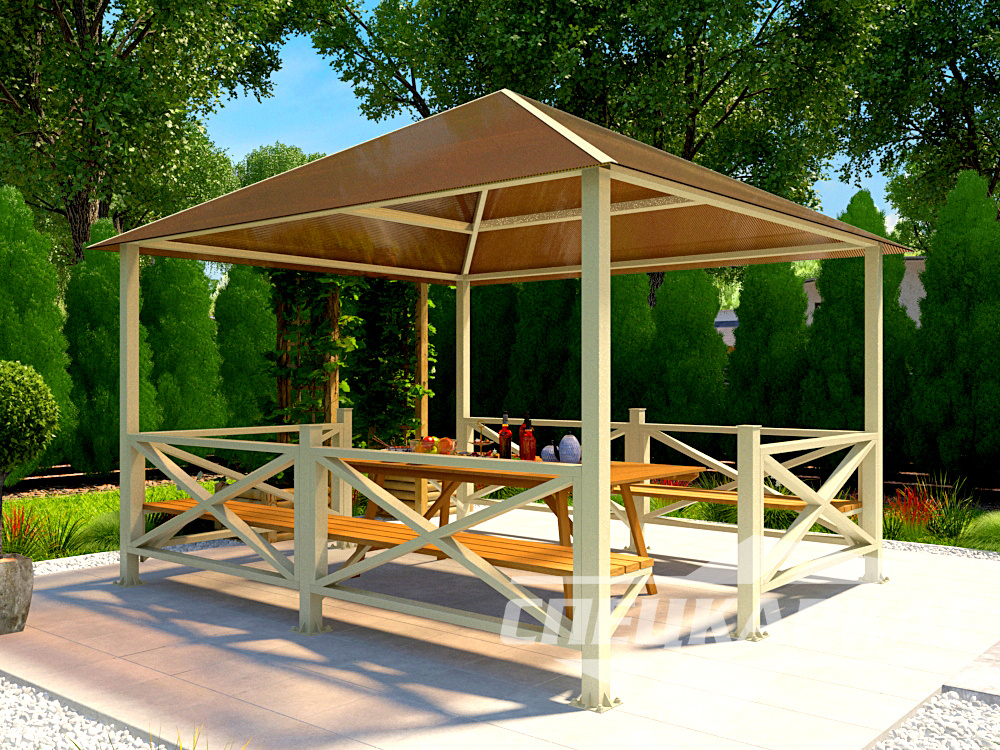 Беседки в виде навеса: фотографии, идеи для дачи, строительство