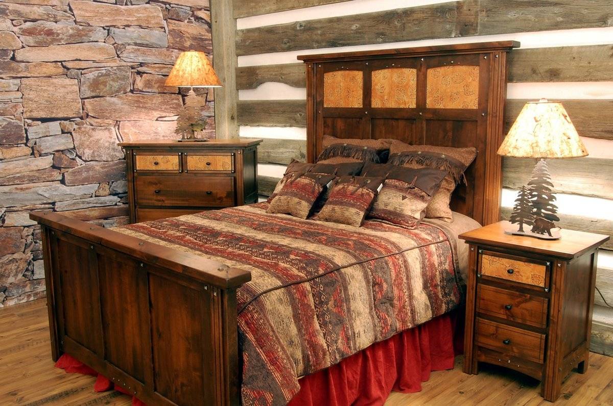 кровать в деревенском стиле