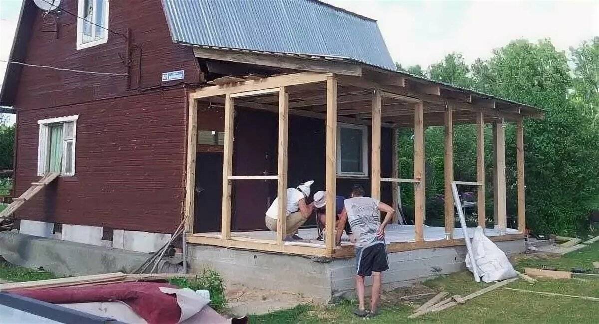Каркасная пристройка к кирпичному дому своими руками
