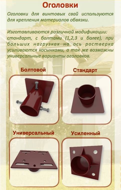 Оголовок для винтовых свай – размеры, разновидности