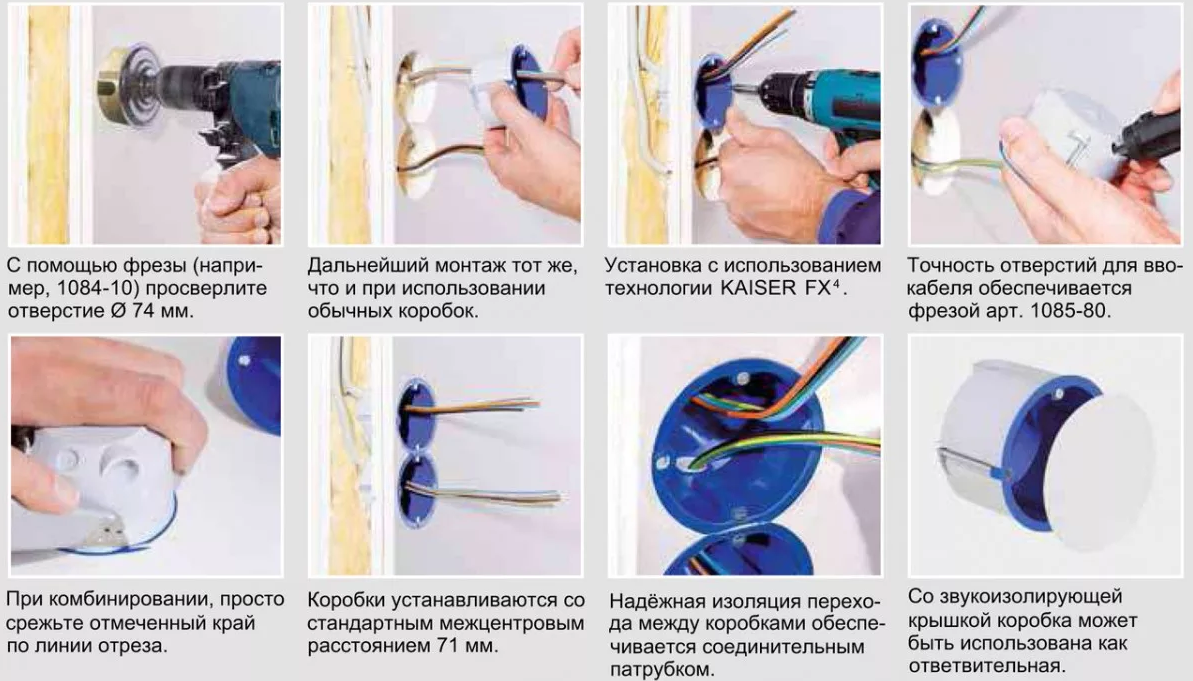 Тонкости установки розеток в гипсокартон