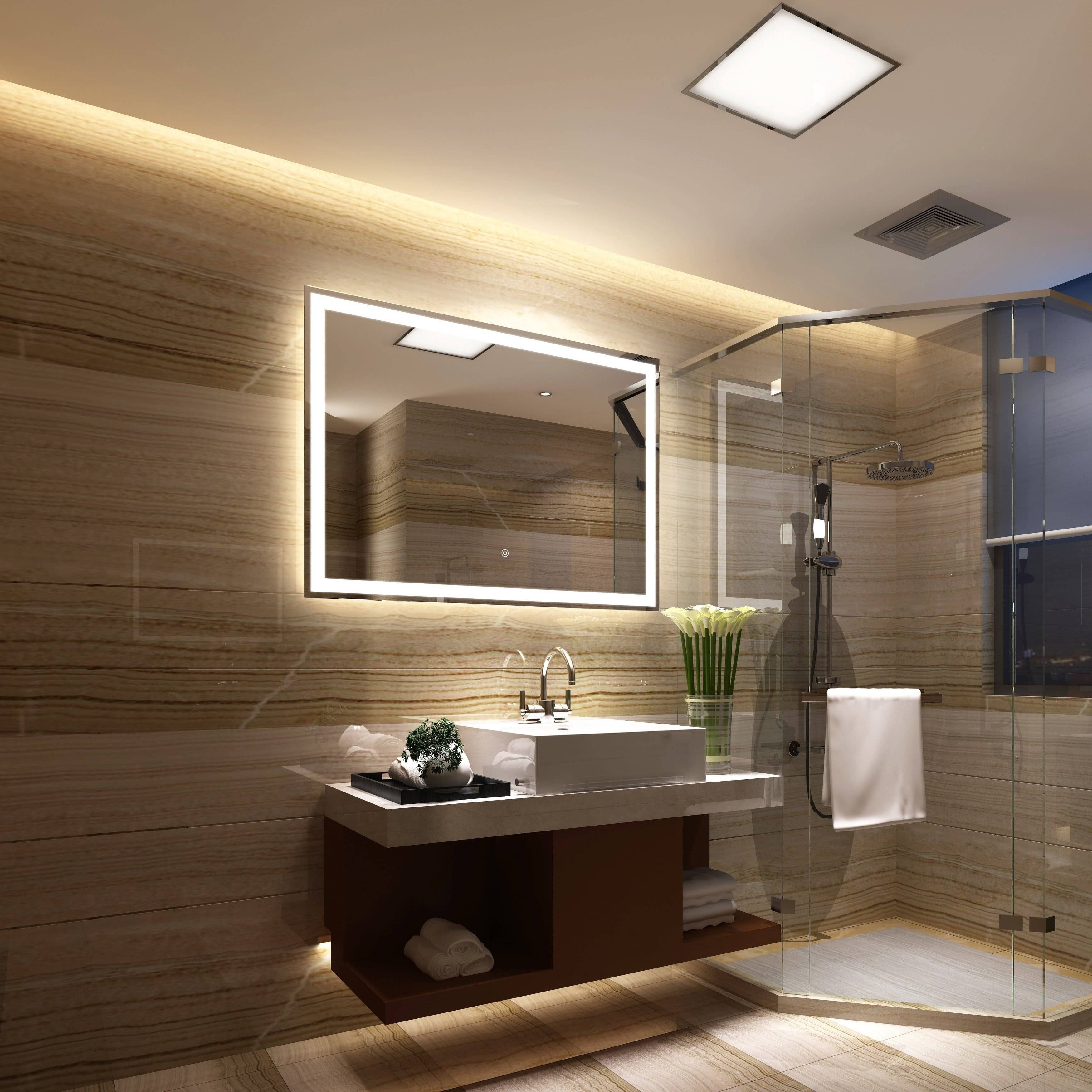 точечные светильники в ванной в интерьере