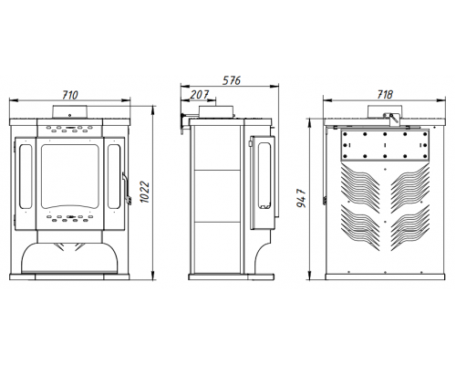 Дровяные печи-камины бавария для дома и дачи