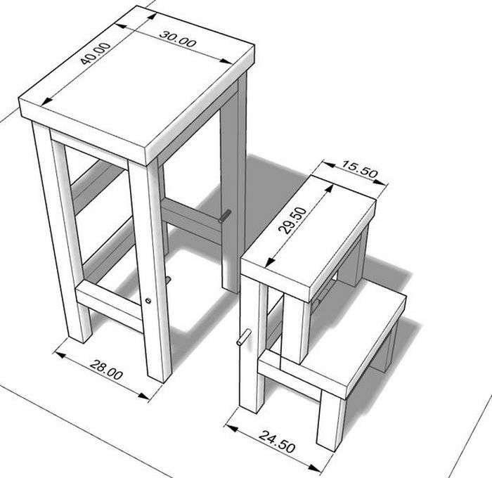 Чертеж табурет стремянка икеа
