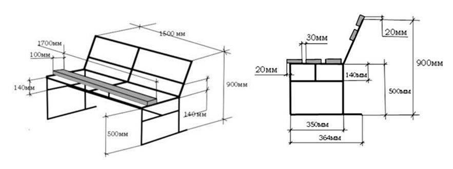 Лавочка из металла своими руками чертежи