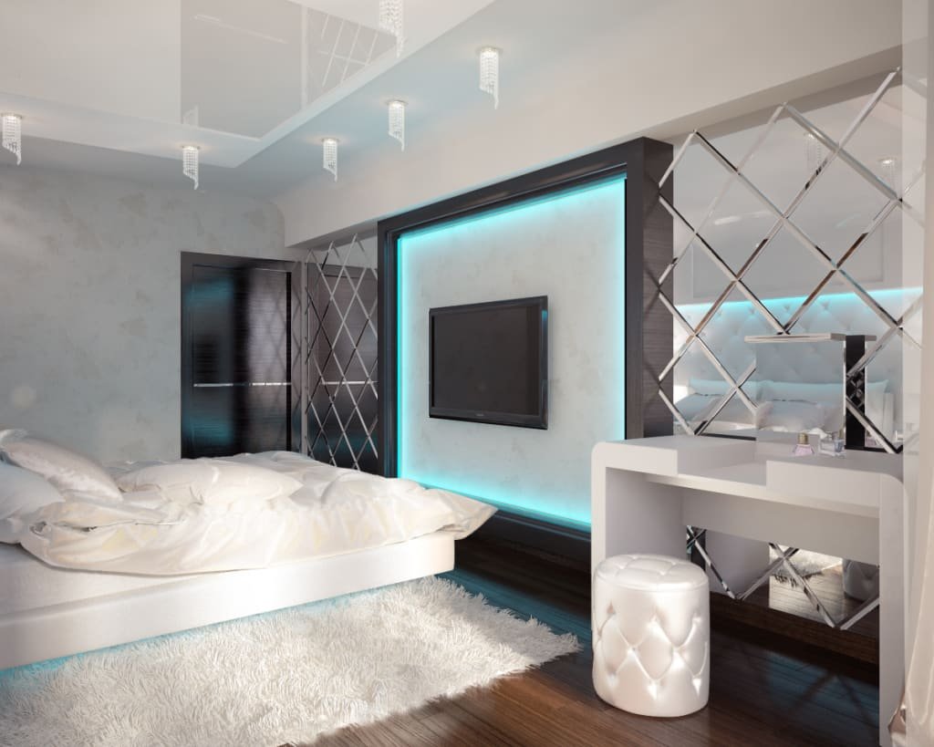 Спальня в стиле хай-тек (100+ фото) — идеи технологичного интерьера