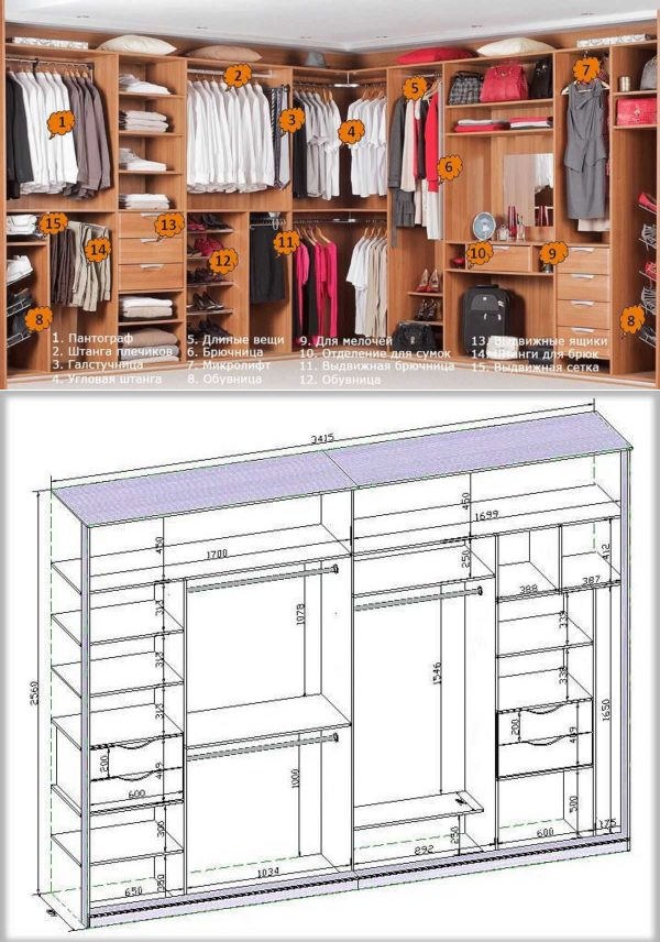 Проект встроенного шкафа купе